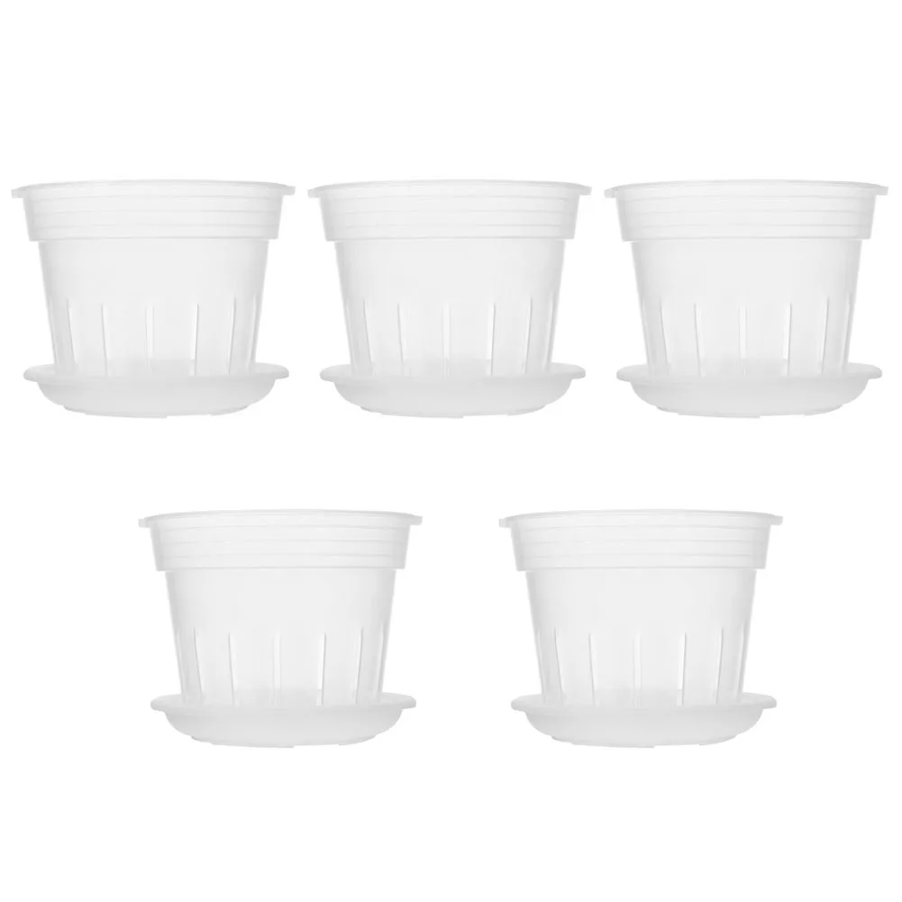 

Planting Pots Orchid Pot Removable S/M/L/XL Flowerpot Mess-Free Watering Orchid Pot PP For Home And Garden 5Set