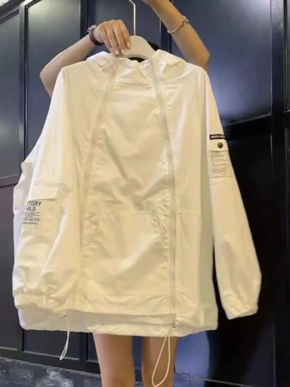 Giacca a Vento Casual con Doppia Cerniera, Sottile, Primaverile e Autunnale, Abbigliamento Protettivo Solare alla Moda per Donne, Indossabile all'Aperto