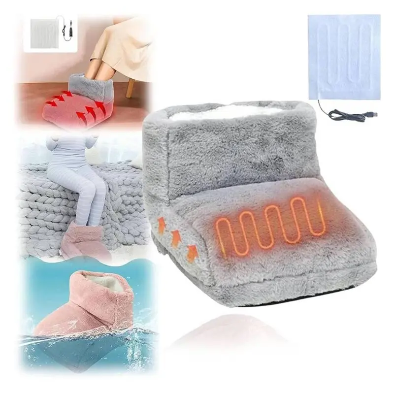 AC39-전기 발 난로 발 난방 패드 USB 가정용 발 히터 세탁 가능 더블 발 슬리퍼 홈 침실용