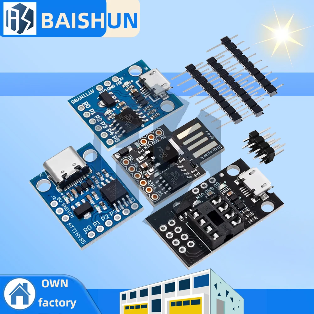 Official Blue Black TINY85 Digispark Kickstarter Micro Development Board ATTINY85 module for Arduino IIC I2C USB