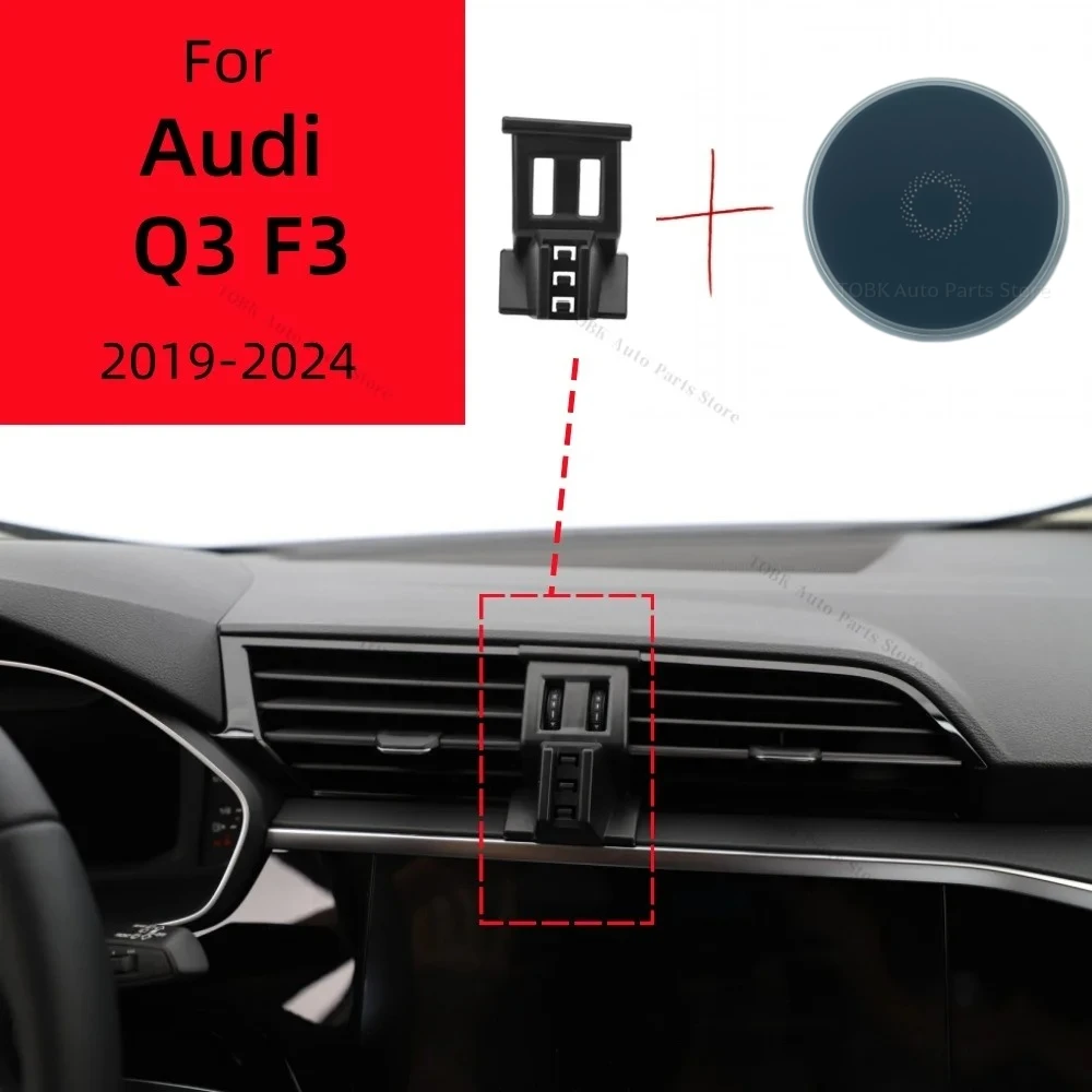 Supporto magnetico per telefono per Audi Q3 F3 2019-2024 2020 2023 Ricarica wireless Speciale staffa fissa Base Accessori per montaggio MagSafe