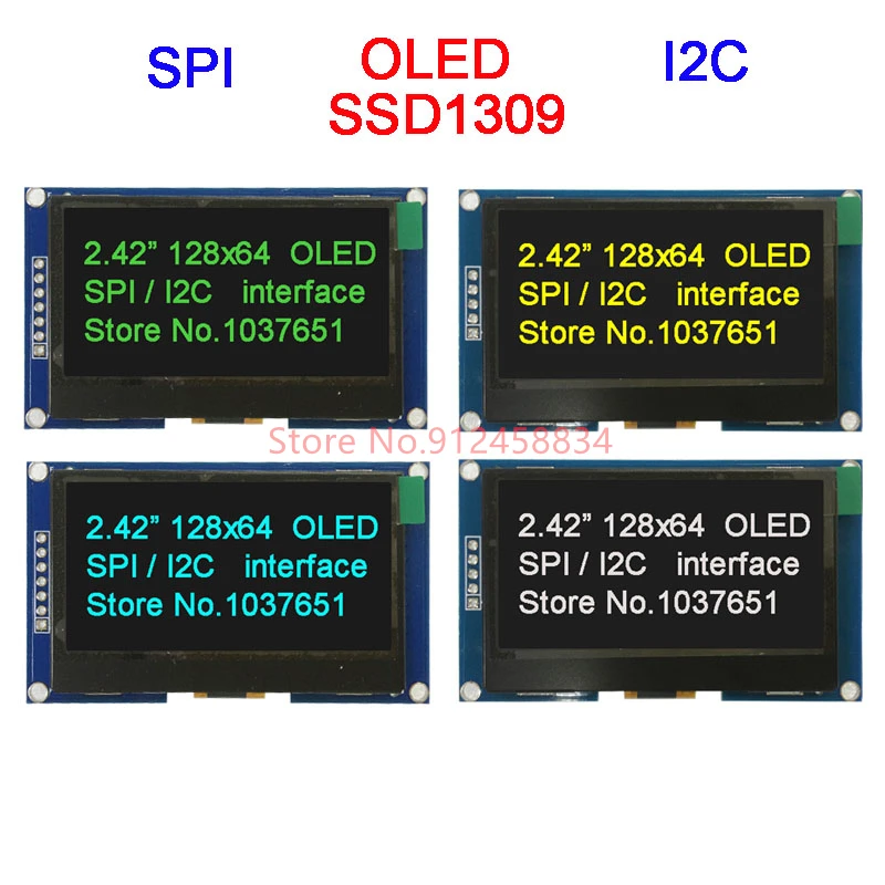 

2.42 OLED SPI I2C UC1309 4pin or 7pin