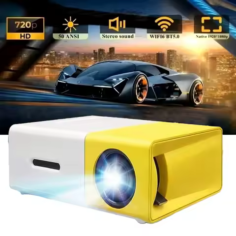 Projetor Portátil LED Full HD 1080p 600 Lumens, Com HDMI USB Sem Fio, Para Cinema em Casa Smartphone Viagem