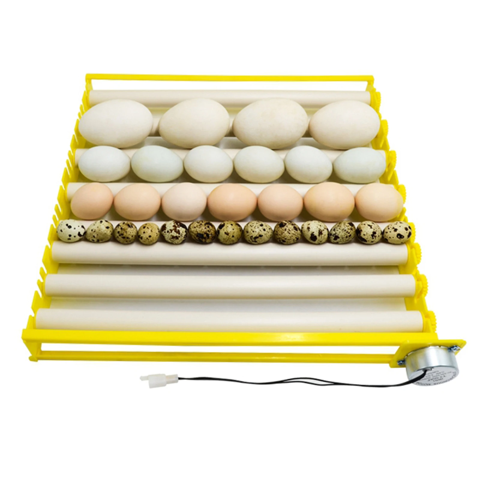 Plastic 7/9/13 Tubes Egg Incubator Tray Rotary Automatic Egg Roller Turner Poultry Hatching Device for Duck Goose Quail Eggs