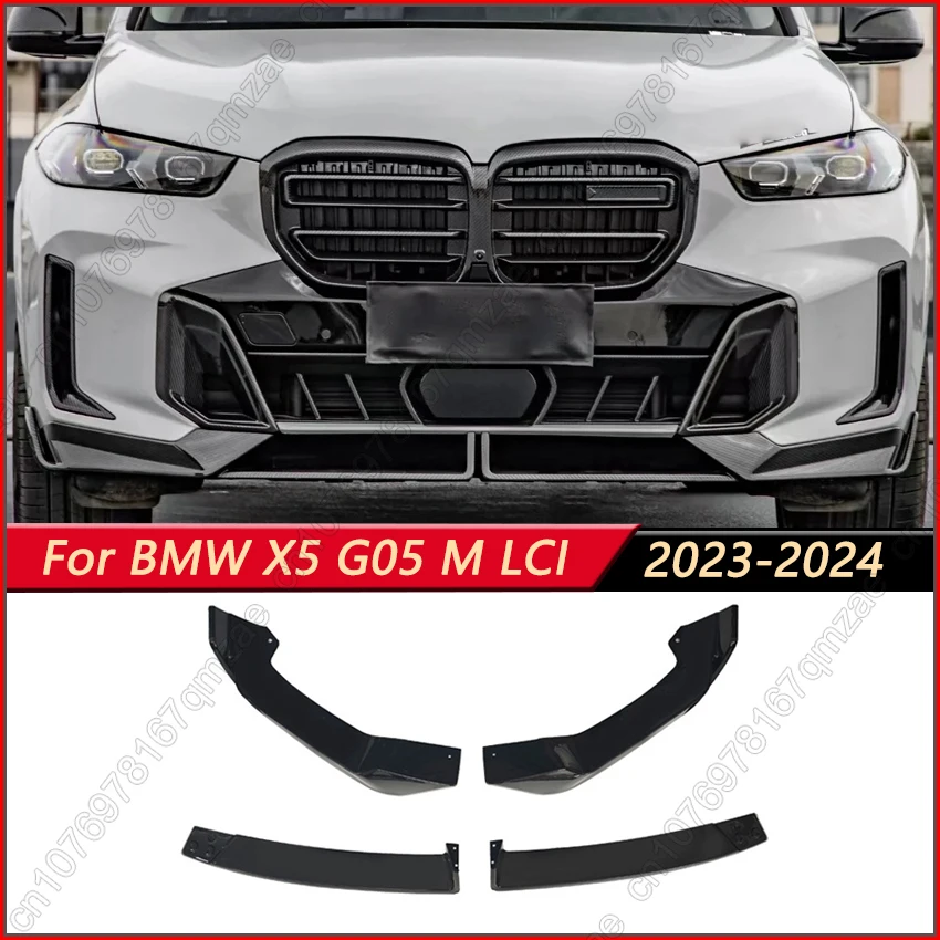 

4PCS Front Bumper Lip Spoiler Splitter Diffuser Guard Body Kit Cover For BMW X5 G05 M-Sport LCI 30d 40i 40d 50e M60i 2023-2024