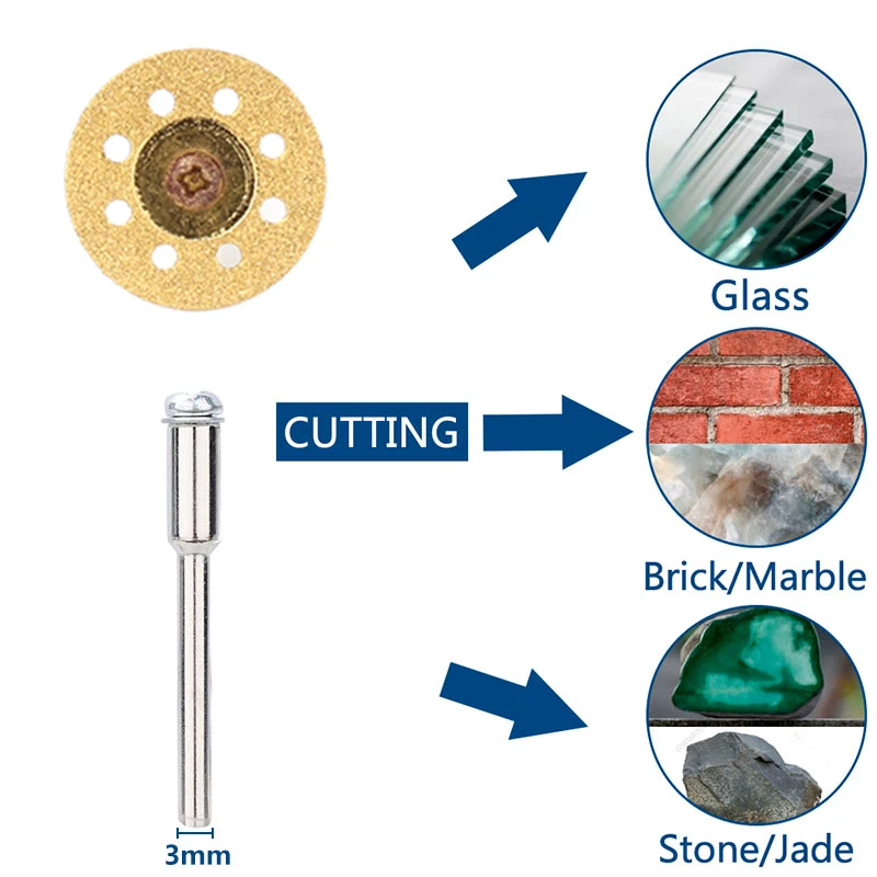 XLil10-Tête de meulage brasée au diamant, ensemble de forets lapidaires pour Dremel, outils éloignés, outils convertibles