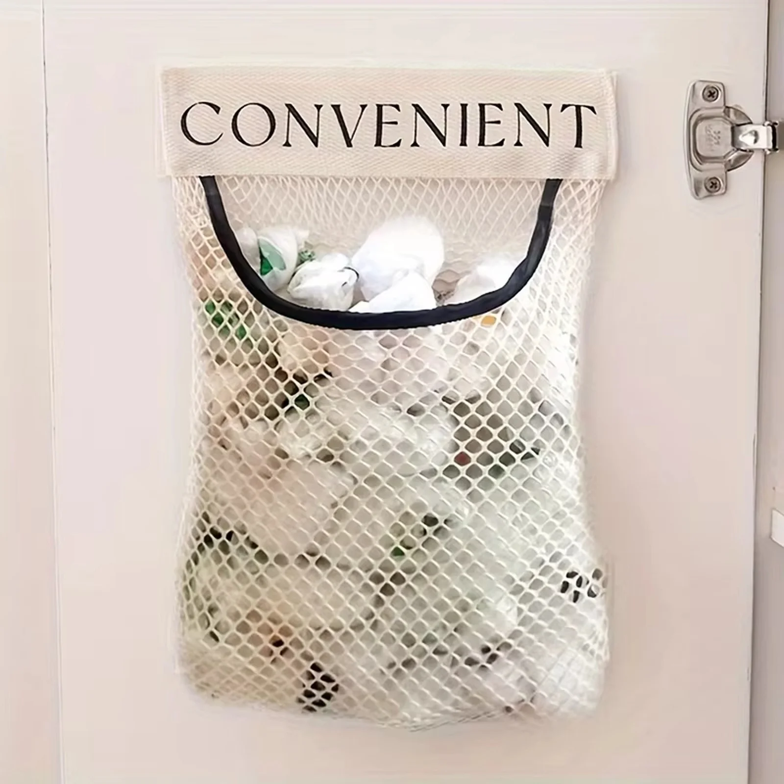Large-capacity Garbage Bag Holder Hanging Mesh Bags Wall-Mounted Fruit Organizer Storage Tools Net Kitchen Cabinet Accessories