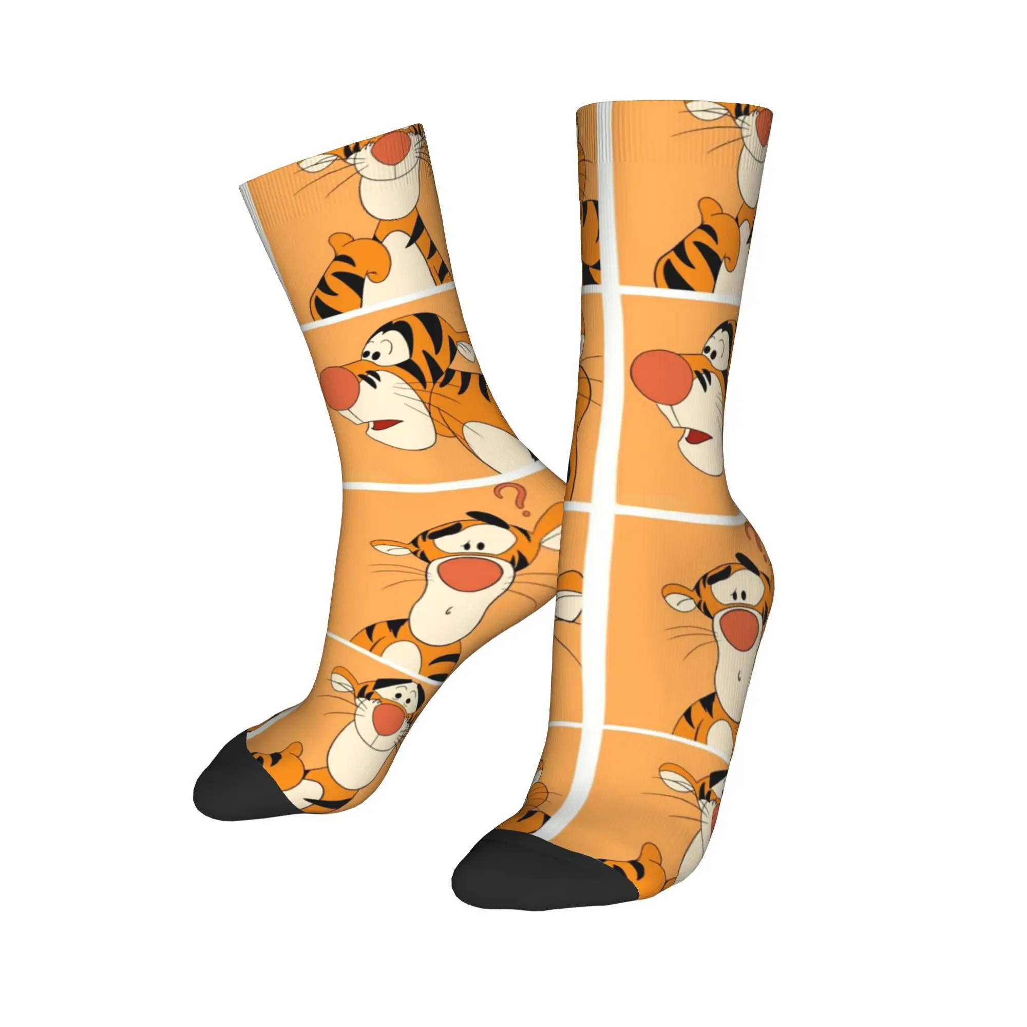 Custom Winnie The Pooh Tigger Cartoons Men Women Crew Socks Unisex Novelty 3D Printing  Dress Socks