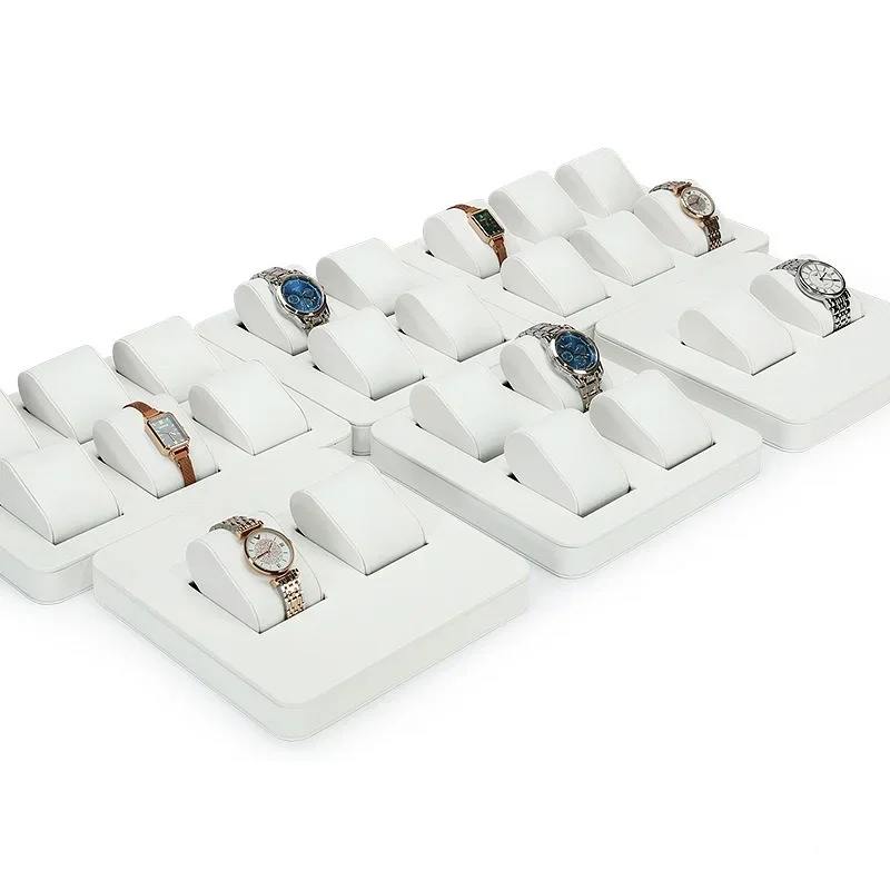 

# Watch Display Set Black And White Brushed Tray Live Counter Watch Props Jewelry Container