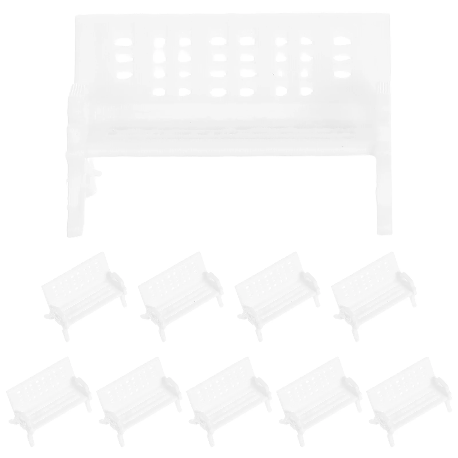 Mini chaise de parc en plastique, 5 pièces, réaliste, légère, Portable, banc d'ornement de bureau pour scènes miniatures, meubles, maison de poupée, bricolage