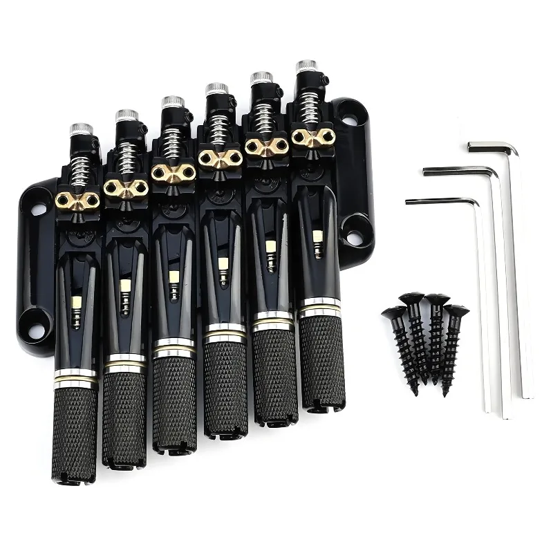 Suitable For Headless Electric Guitar,10.5mm 6 String Guitar Bridge,Brass Saddle Tailpiece for Headless Guitar