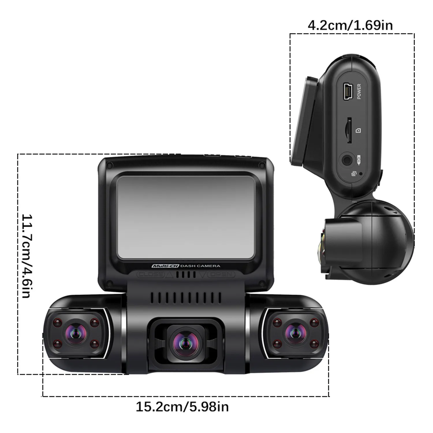 360°Panorama Car DVR 4 Channel Front/Back/Left/Right 4*1080P Dash Cam WIFI/WDR 8 Infrared Light Night Vision Video Recorder 512G