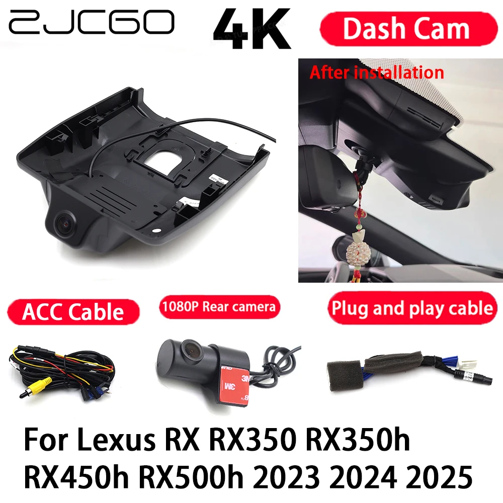 Car Camera 4K Plug and Play Dash Cam Video Recorder Night Vision for Lexus RX RX350 RX350h RX450h RX500h 2023 2024 2025