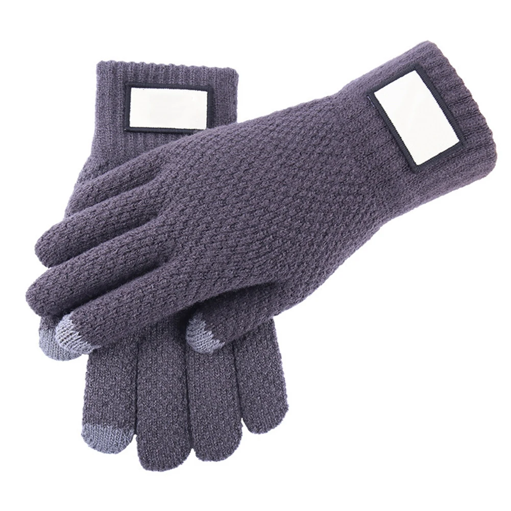 Touch compatible mens winter gloves thickened thermal knit with anti slip palm ideal for outdoor sports commuting and travel - view 6