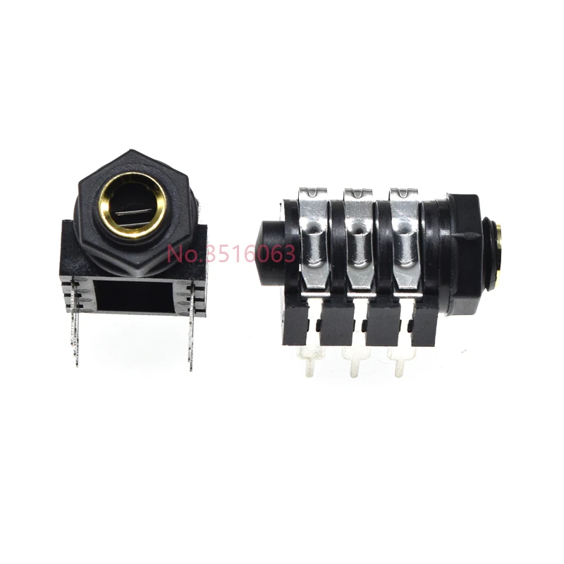 2/5PCS 6.35mm/6.35 Stereo Audio Microphone Female Socket/Jack Connector 6.3mm 6P/6Pin For PCB Plug-in