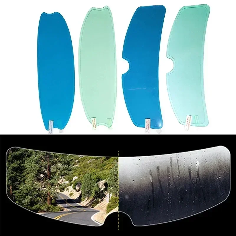 1-4Pcs Motorcycle Helmet Transparent Anti-fog Rain Film High-definition Helmet Lens Durable Nano-coating Stickers Parts