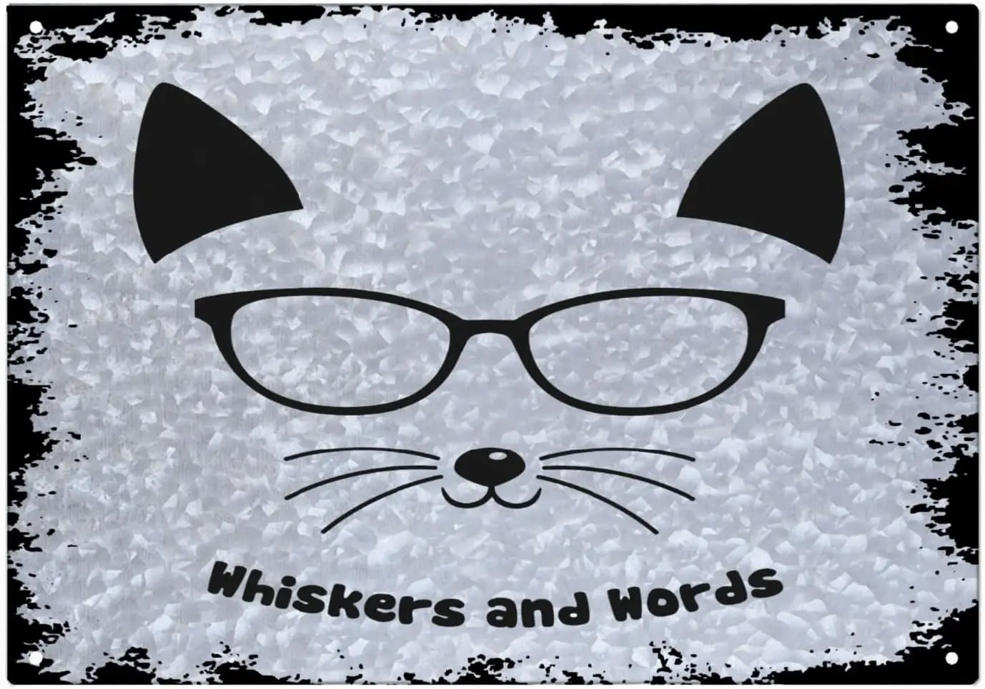 Cat And Books Whiskers And Words Galvanized Tin Sign Funny Home Decor For Rustic Farmhouse