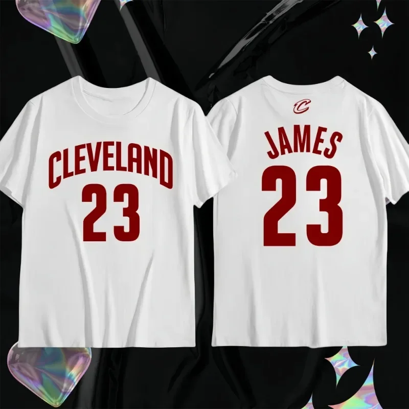 24/25 Latest Popular Cavaliers Retro Jersey Series James No.23 Summer Daily Top Adult Round Neck T-shirt Loose Comfortable Top