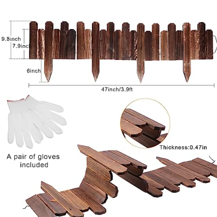title:Pack Wood Garden Edging Border Outdoor Flexible Landscape Border Fence Decorative Lawn Edging with Gloves for Flower Bed view 2