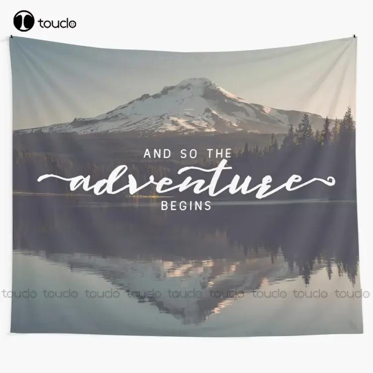 And So The Adventure Begins - Woods Trees Forest Mountain Mt Hood Wall Decor Tapestry Wall Tapestry For Bedroom Wall Covering