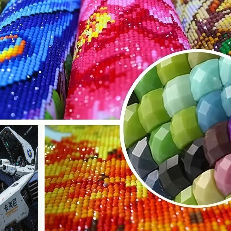 1 Set 5D DIY Diamond Painting Kit, Full Drill Futuristic Mech Robot Diamond Art, Sci-Fi Gundam-Style Mecha Design Wall Decor, 40