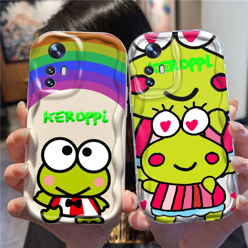 Keroppi Sanrio Cute Cartoon For Xiaomi Mi 14 12 12T 11 Lite Poco M6 X6 X5 X4 X3 M3 F4 Pro GT NFC 5G Wave Oil Soft Phone Case