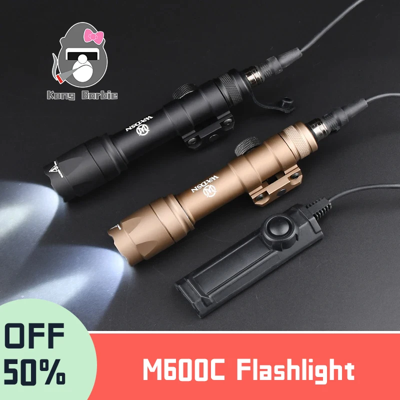 

WADSN Surefir M600C Airsoft Powerful Tactical Flashlight 600lm Scout Weapon LED lamp Fit 20mm Rail accessories