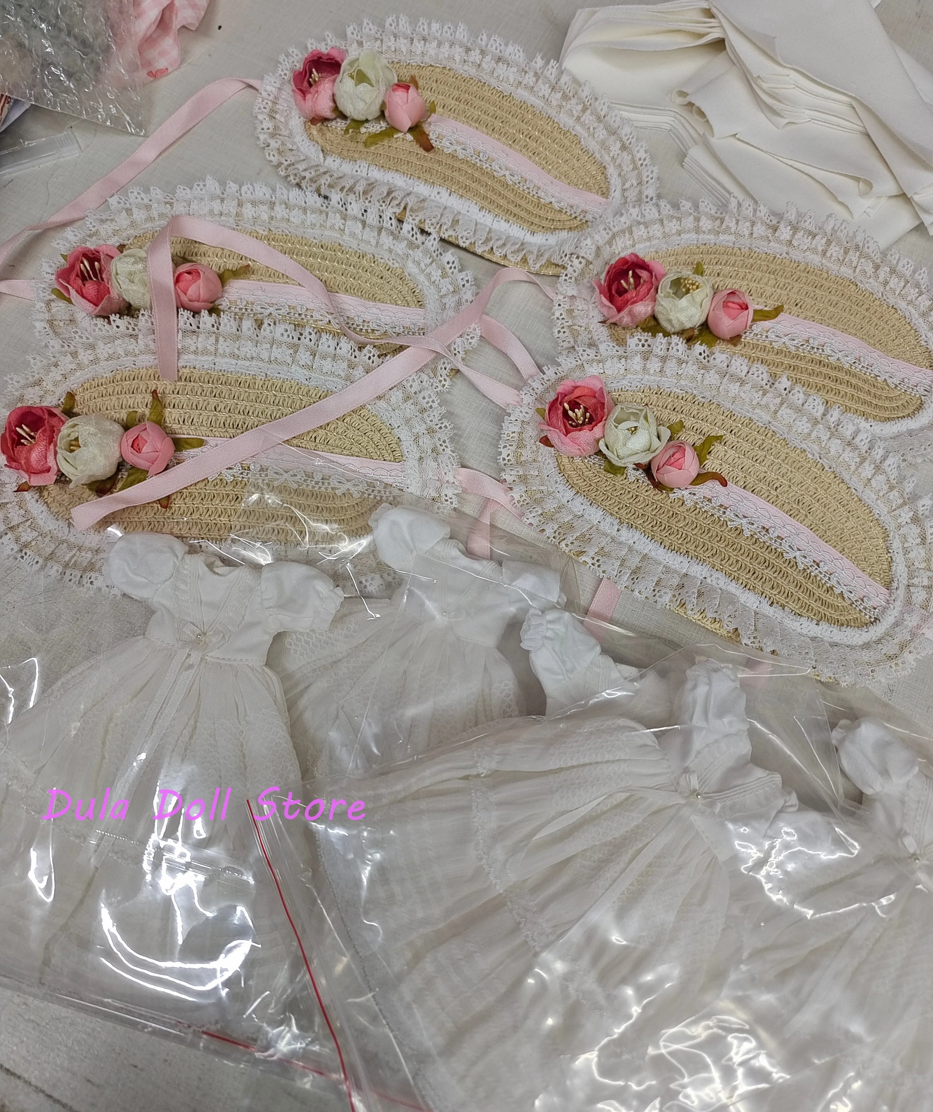 (Vendita speciale) Vestiti per bambole Dula Abito bianco estivo a maniche corte doppia gonna Blythe ob24 Bjd Doll