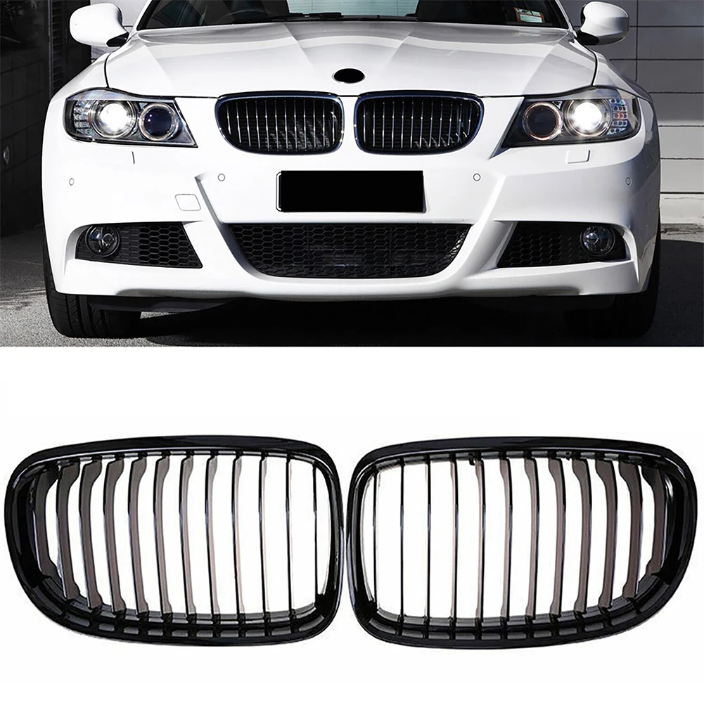 2Pcs Engine Intake Grille Front Kidney Grille 51137201967 51137201968 Replacement Compatible For 3 Series E90 E91 2009-2011