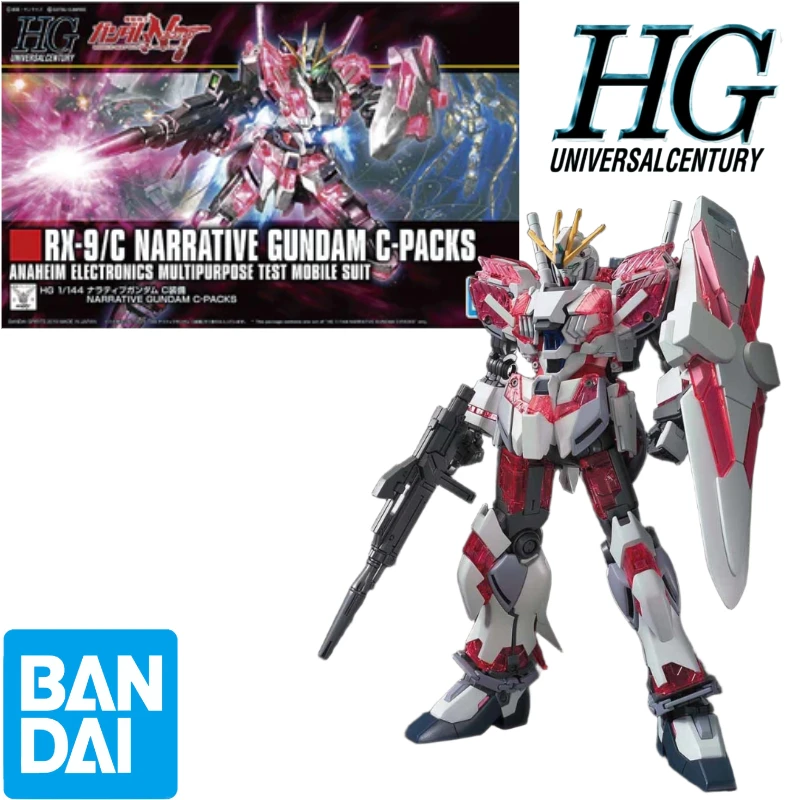

Bandai Original 1/144 HG-HGUC h222 Narrative Gundam C Equipment Mecha model collect Holiday Gifts Ornaments Figure Action doll