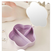 Flower Jewelry Box Plastic Storage Box Container Cute Jewelry Box Organizer Portable Earring Ring Necklace for Girl Women