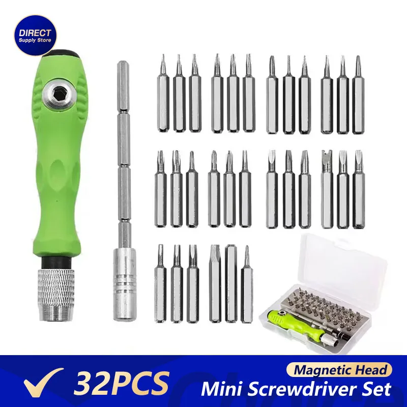 32pcs Mini Screwdriver Set Precision Bit Magnetic Phone Mobile IPad Camera Repair Tool Torx Screw Driver Special Hex Pozidriv