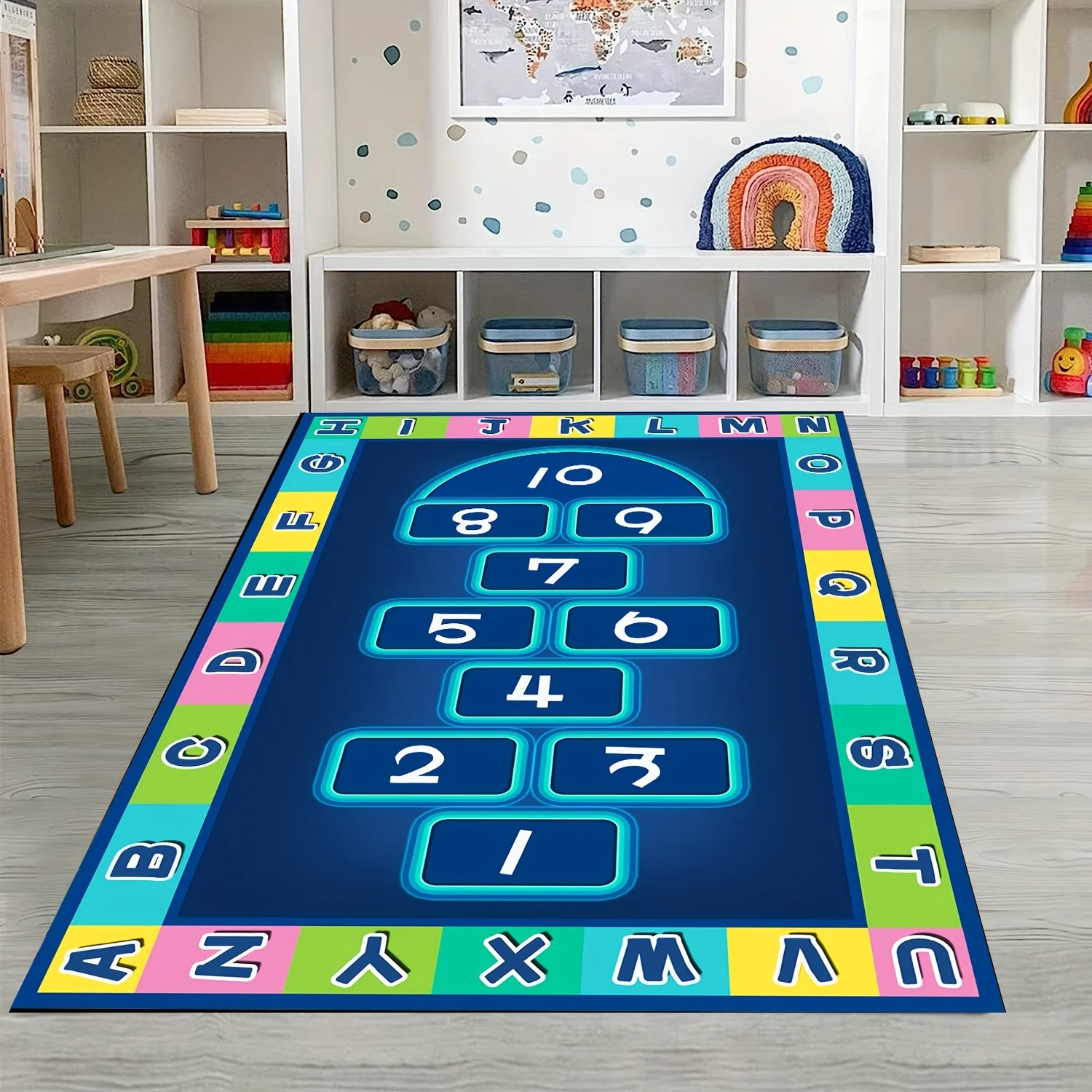 

Children's Hop Count Hopscotch Large Area Rugs ABC Alphabet Education Playroom Carpet Decor Bedroom Anti-slip Floor Mat Alfombra