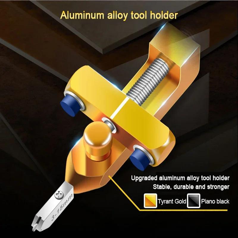 2 in 1 Glass Cutter Set Manual Tile Diamond Cutter High Strength Ceramic Cutting Tool Construction Opener