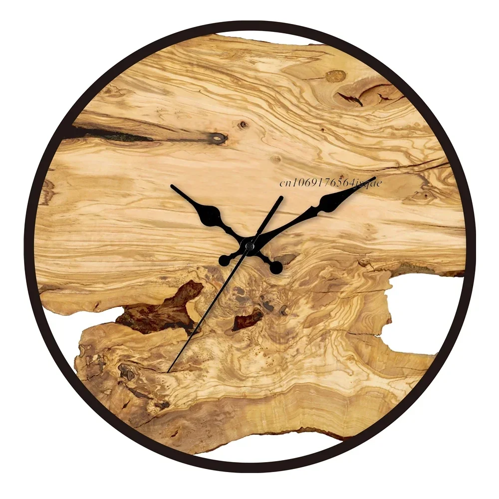 New Transparent Acrylic Wood Grain Wall Clock High Quality Luxury Wall Decoration Clocks for Living Room Bedroom Office Home