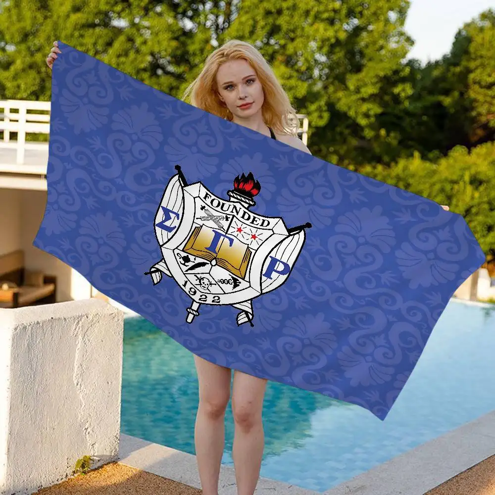 Sigma Gamma Rho LOGO Bath Towel Microfiber Soft Water Absorbing Breathable For Girl Kids Decorative Cartoon Beach Towel