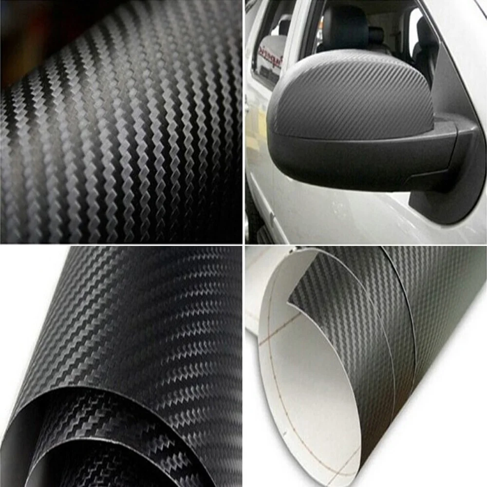 

1Pc Universal Carbon Fiber Car Stickers Wrap Sheet Roll Film Car Motorcycle Body Decor Decal Stickers Car Interior Accessories