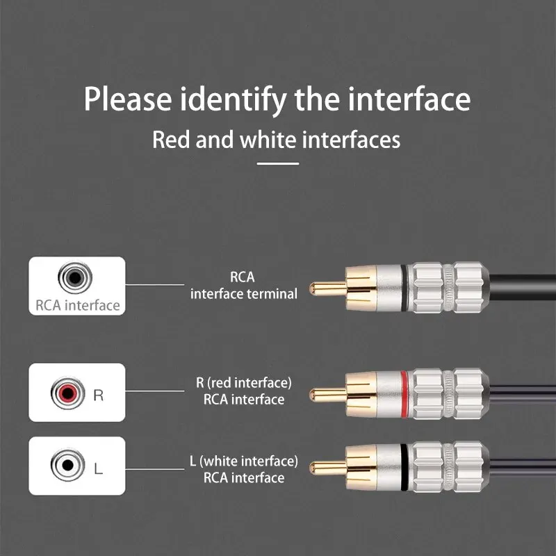 YYTCG RCA Y-Adapter 1 RCA męski do 2 RCA męski Splitter cyfrowy stereofoniczny kabel Audio do kina domowego Subwoofer Hi-Fi-Dual shield