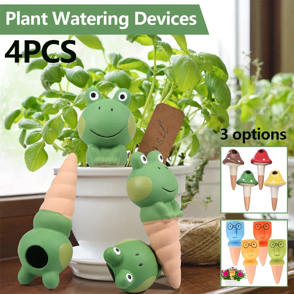 

Automatic Potted Plant Watering System Frog Shape Ceramic Irrigation Spikes Efficient Self Watering Planter Insert Plant Waterer