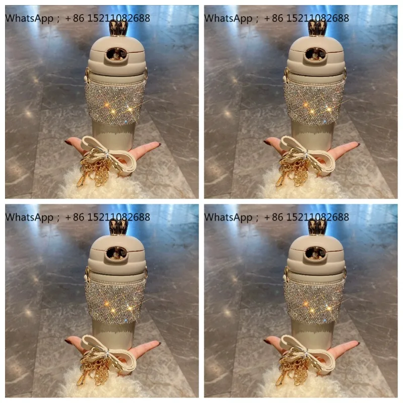 SCY thermal insulation water cup women's diamond-encrusted high-value exquisite light luxury high-end mini thermos cup gift