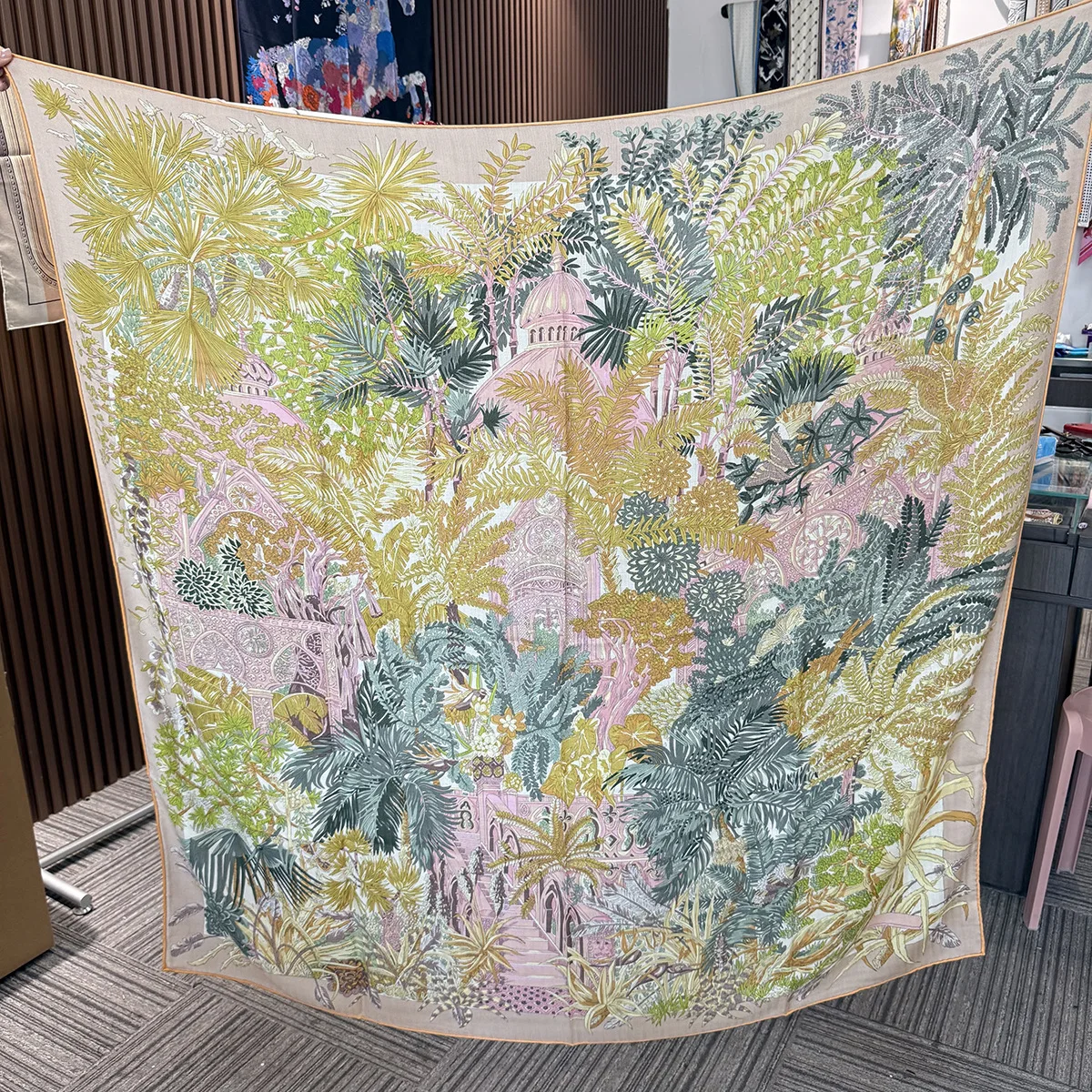 الشتاء الحرير وشاح من الصوف 135 سنتيمتر شالات مربعة كبيرة الفاخرة مصمم النساء اليد توالت حواف عصابات هدية الكريسماس سرق