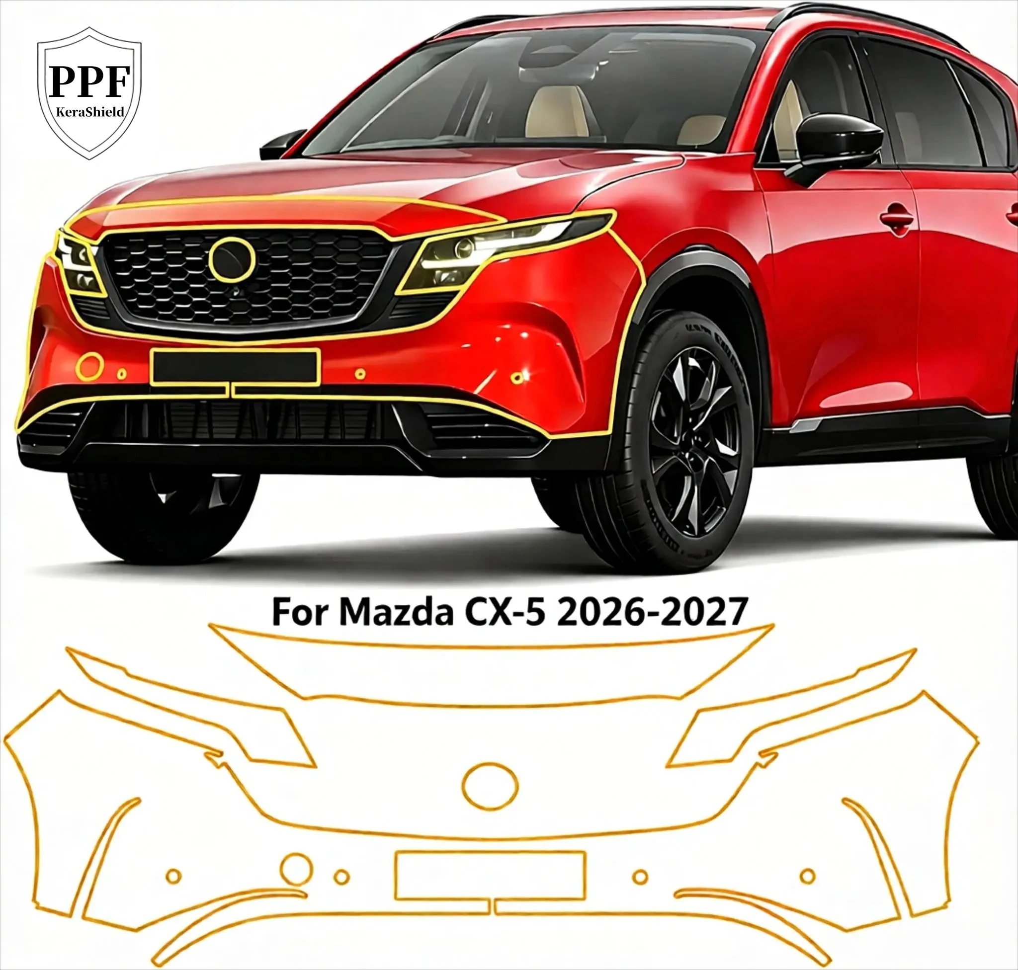 For Mazda CX-5 2026 2027 TPU Anti-Scratch Car Paint Protection Film Resistant Precut PPF Clear Bra Repairable Car Accessories