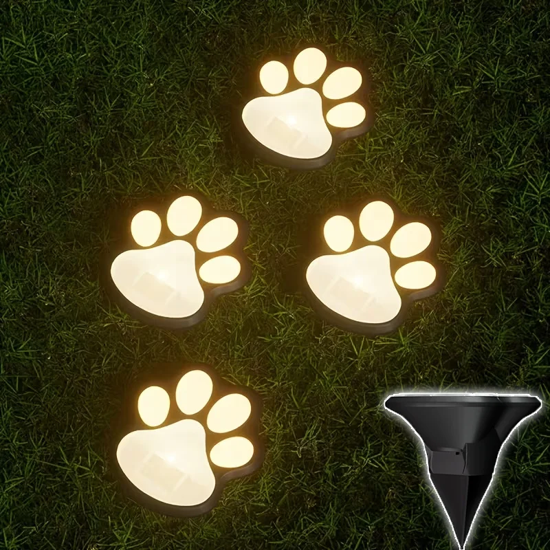 في الهواء الطلق باو طباعة أضواء LED ضوء الشمس مقاوم للماء الكلب القط الحيوان باو طباعة ضوء مسار مصباح حديقة للتخييم حديقة فناء الحديقة