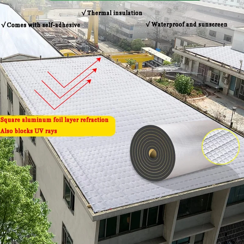 10mm Soundproof Foam Roll, Thermal Insulation Heat Barrier Mat, Acoustic Noise Reduction Panel for Wall Floor Door Home Use
