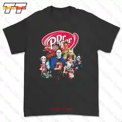 Halloween Horror Characters Dr Pepper Logo T-shirt Tee PTNH