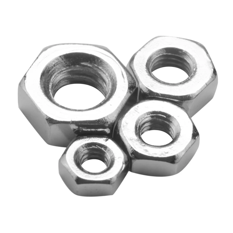 Juego de tuercas hexagonales de acero al carbono, surtido de tuercas hexagonales de rosca métrica, M1.6, M2, M2.5, M3, M4, 250 unids/set