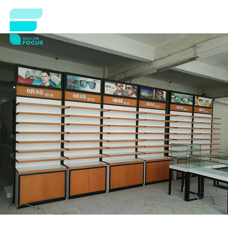 Customized-Optical Shop Decoration Glasses Display Showcase Optical Display Cabinets