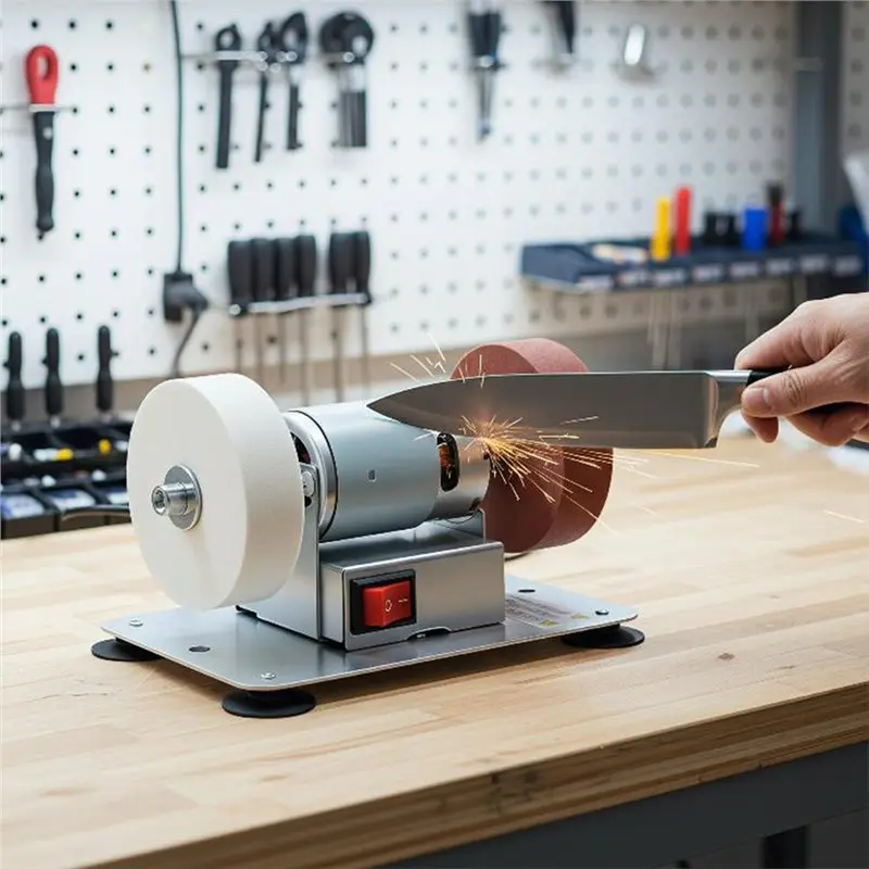 ABMH-Mini Electric Bench Sander 200W Table Grinder Stepless Variable Speed Control EU Plug For Cutter For Cutting Polishing