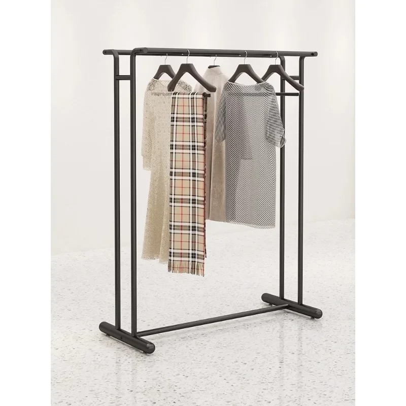 Tieyi Clothing Store Display Rack, Nakajima Double-Row Window Clothing Rack, Roupas Femininas, Barras Paralelas, Exibição Média