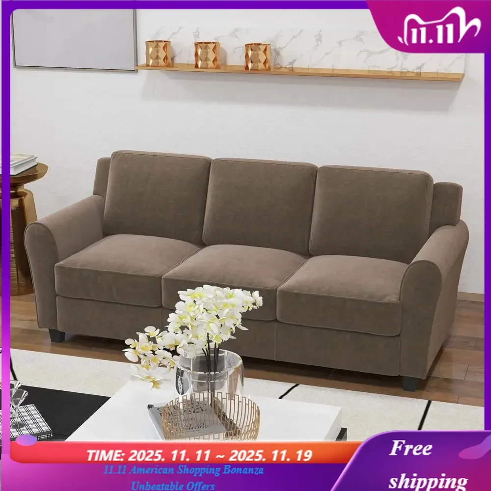 

Bonzy Home 3-Seater Sofa 80.7 Inch Black Modern Comfortable Couch with Thick Cushion for Living Room Home Apartment Office